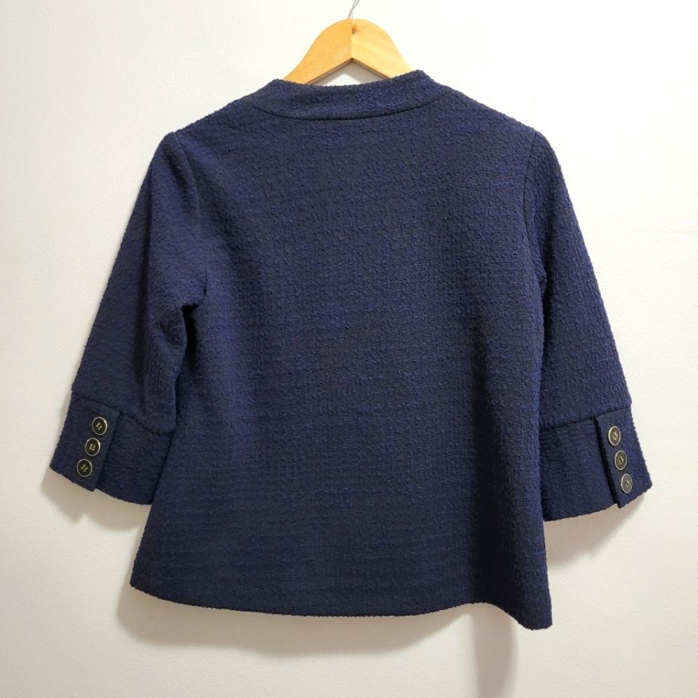 J. Mclaughlin Navy Blue And Black Textured Blazer… - image 2